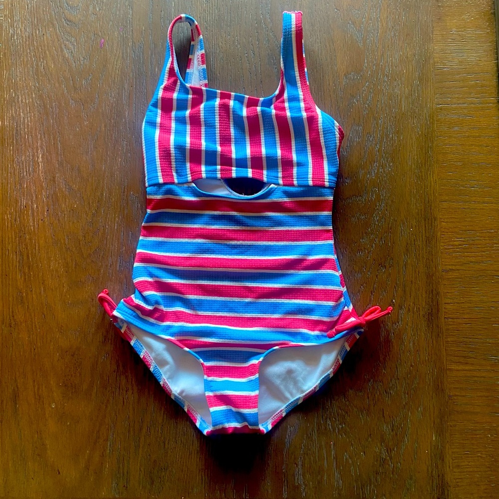 2/$30 NWOT red white & blue 1-piece girls swimsuit